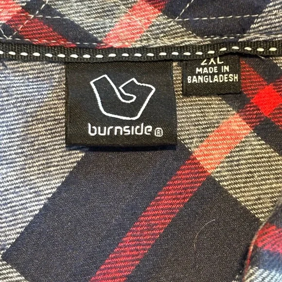 Burnside Casual Plaid Shirt - Red, Black, Cream - Picture 2 of 6